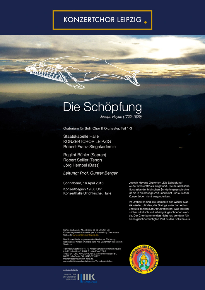 Programmheft Umschlag Schpfung, Ulrichskirch in Halle