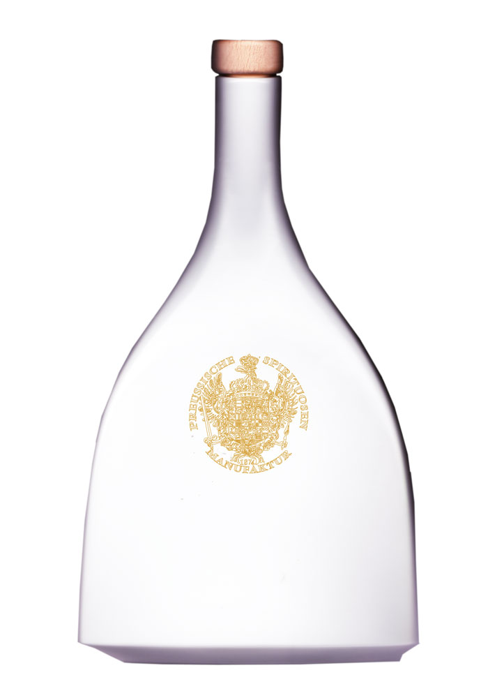 Kniglich Preussische Porzellan Manufaktur, Barflasche von Trude Petri mit PSM Logo