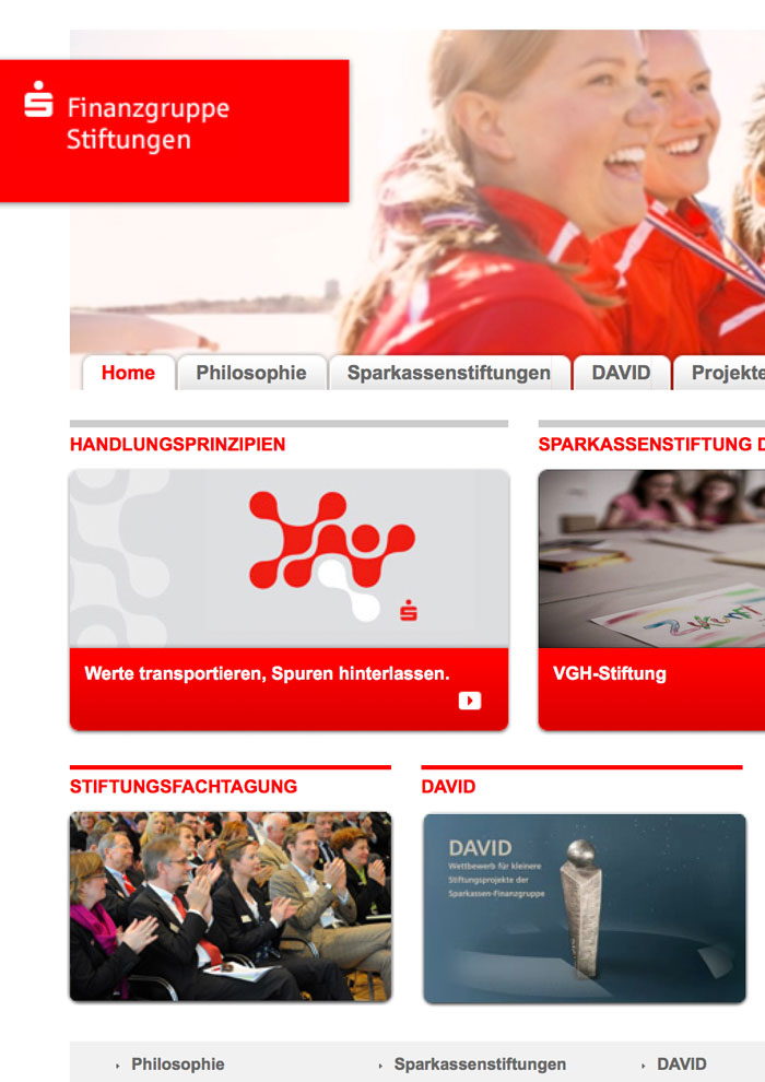 Sparkassenstiftungen Internetportal Startseite